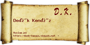 Deák Kenéz névjegykártya