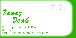 kenez deak business card